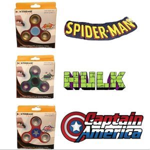 3 - XTREME Tech Superhero Fidget Spinners Captain America, Spider-Man & The Hulk